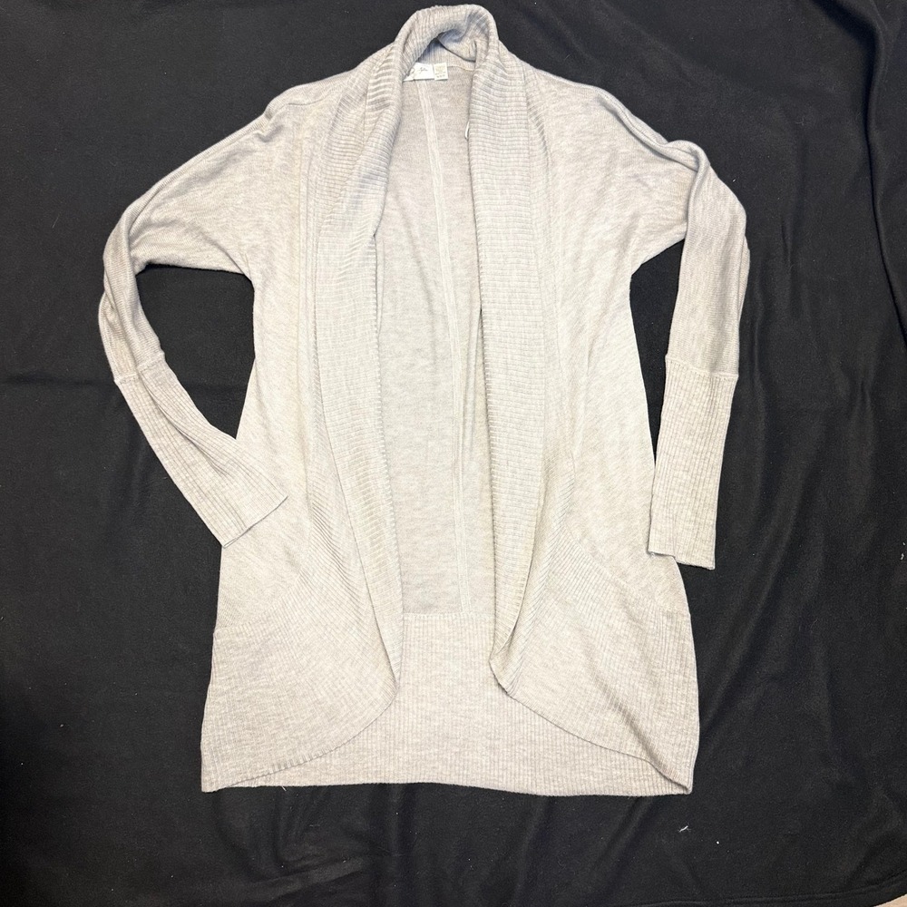 RD Style Gray Open Front Knit‎ Cardigan Medium Womens Sweater